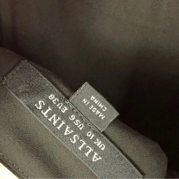 AllSaints Barre Ambient Red Animal Print Long Sleeve Mini Dress 6 - Picture 6 of 6